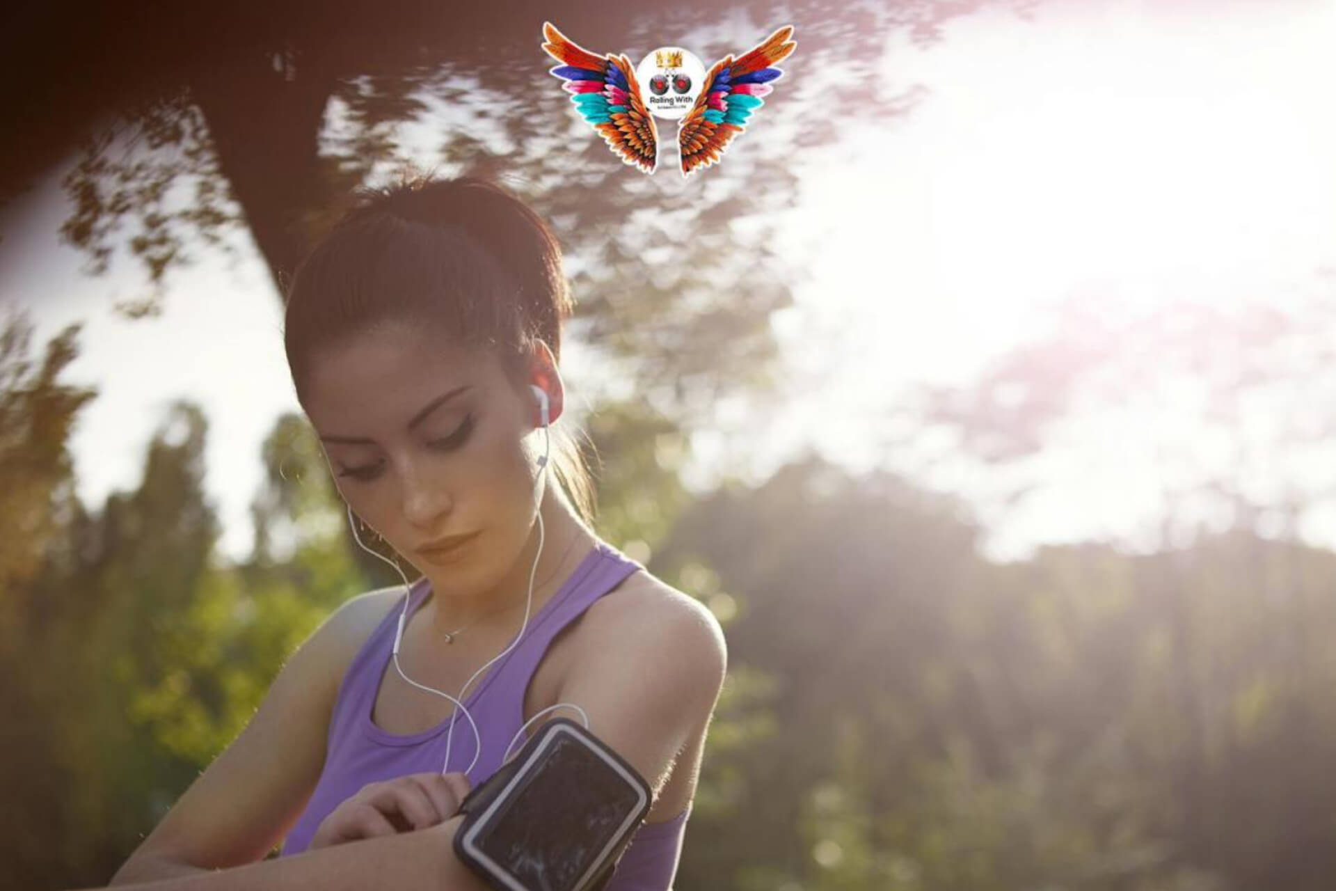 Lady Working Out while Listening to Music